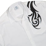 VETEMENTS Graffiti Tribal Shirt White / Black Shirts MH27SH052W Detail View 3 | GATE
