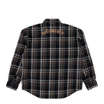 VETEMENTS Zip-Up Biker Cross Logo Flannel Shirt Black Check Shirts MH27SH062BC Detail View 2 | GATE