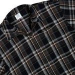 VETEMENTS Zip-Up Biker Cross Logo Flannel Shirt Black Check Shirts MH27SH062BC Detail View 3 | GATE