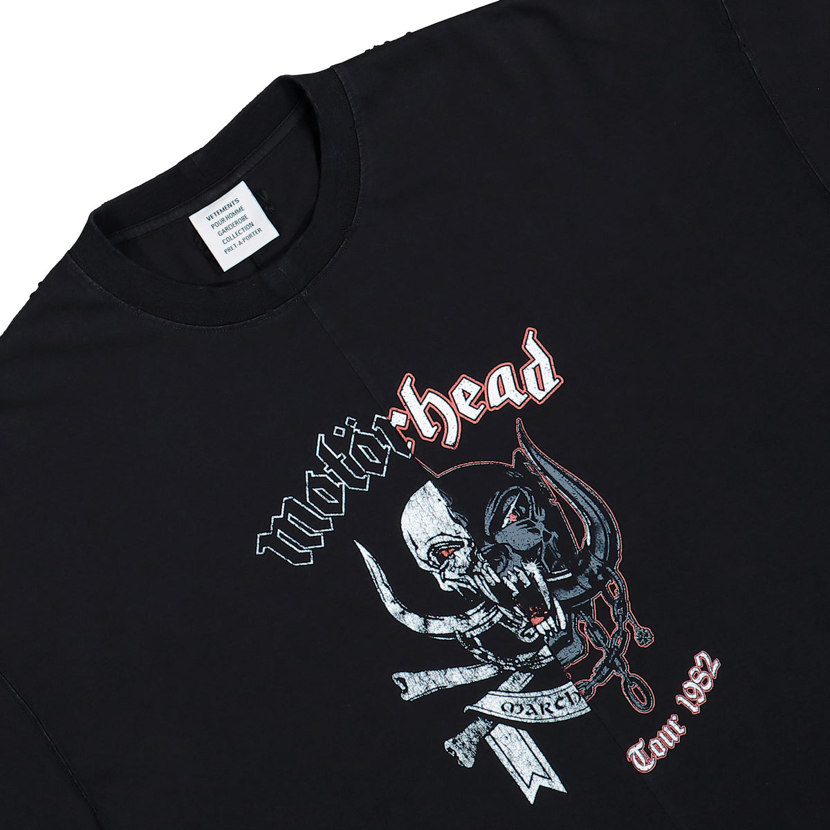 Motorhead x VETEMENTS Double Graphic Cut-Up T-Shirt Washed Black T-Shirts MH27TR242B Detail View 3 | GATE