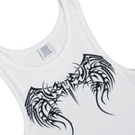 VETEMENTS Tribal Tattoo Tank Top White Tops MH27TT214W Detail View 3 | GATE