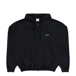 VETEMENTS Classic Logo Zip-Up Hoodie Faded Black / White Hoodies MH27ZU141B Detail View 1 | GATE