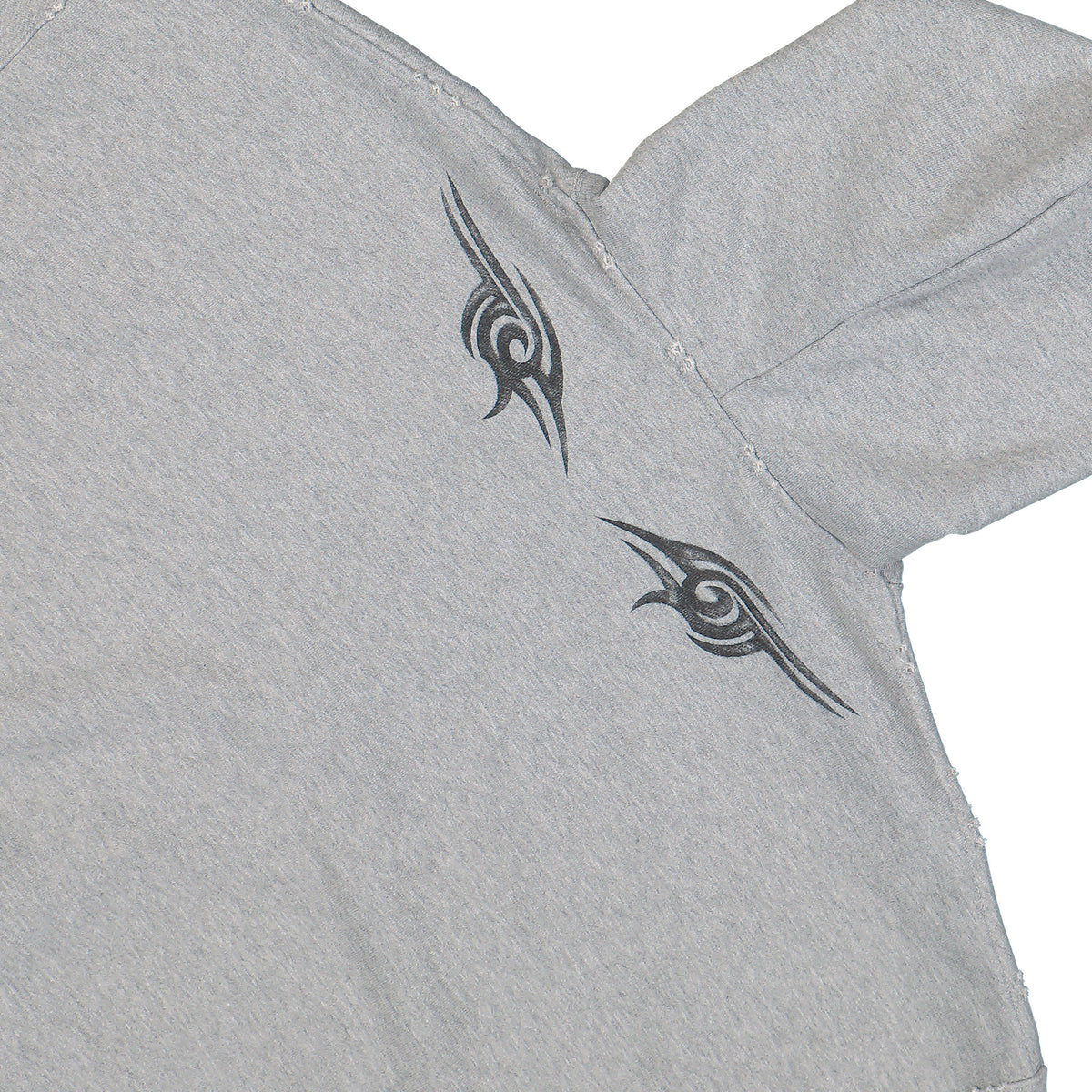 VETEMENTS Graffiti Tribal Zip-Up Hoodie Grey Melange Hoodies MH27ZU151G Detail View 6 | GATE