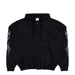 VETEMENTS Graffiti Tribal Zip-Up Hoodie Washed Black Hoodies MH27ZU154B Detail View 1 | GATE