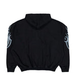 VETEMENTS Graffiti Tribal Zip-Up Hoodie Washed Black Hoodies MH27ZU154B Detail View 2 | GATE