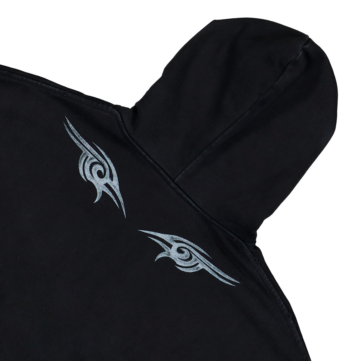 VETEMENTS Graffiti Tribal Zip-Up Hoodie Washed Black Hoodies MH27ZU154B Detail View 6 | GATE