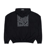 VETEMENTS Embroidered Definition Zip-Up Hoodie Washed Black Hoodies MH27ZU222B Detail View 2 | GATE