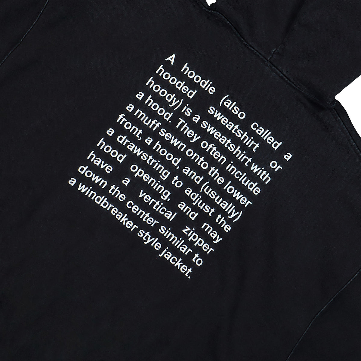 VETEMENTS Embroidered Definition Zip-Up Hoodie Washed Black Hoodies MH27ZU222B Detail View 5 | GATE