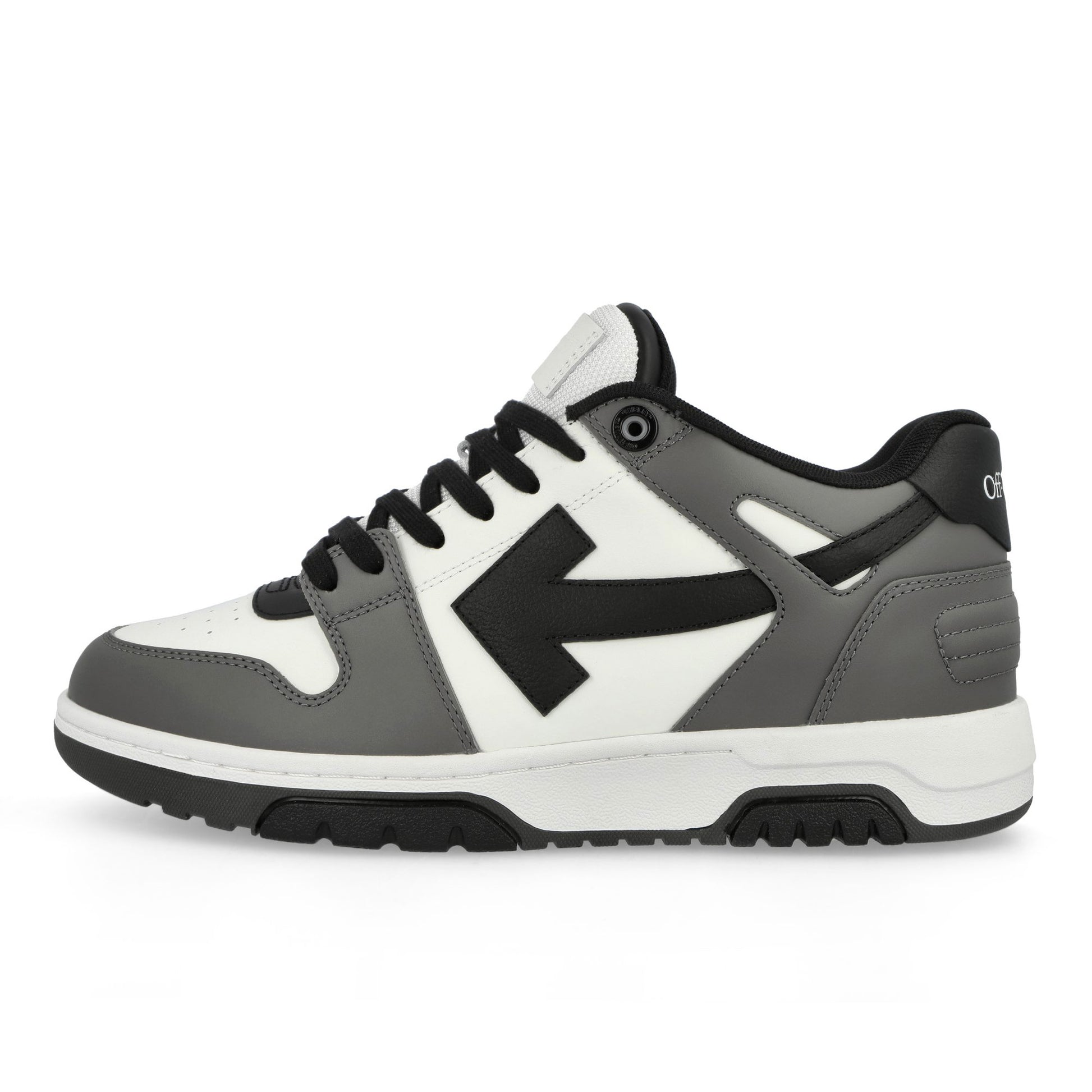 Off-White Out Of Office Calf Leather Dark Grey / Black Sneaker OMIA189C99LEA0130710 Detail View 1 | GATE
