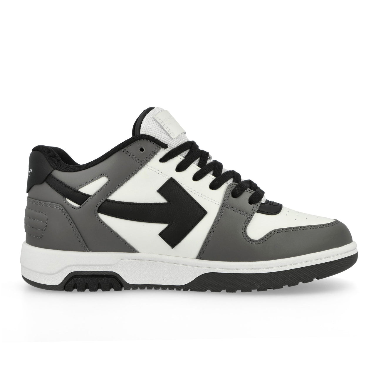 Off-White Out Of Office Calf Leather Dark Grey / Black Sneaker OMIA189C99LEA0130710 Detail View 1 | GATE

