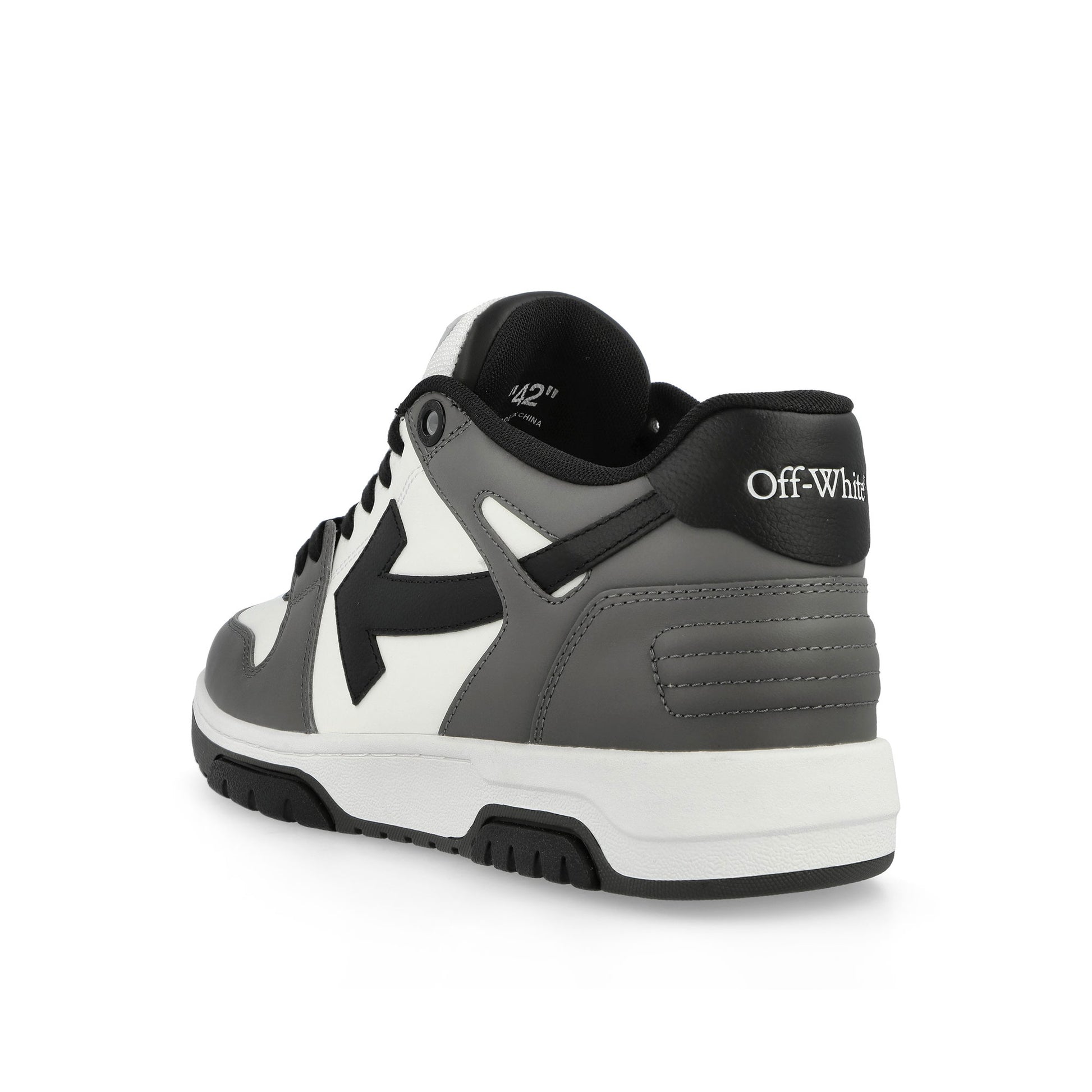 Off-White Out Of Office Calf Leather Dark Grey / Black Sneaker OMIA189C99LEA0130710 Detail View 4 | GATE
