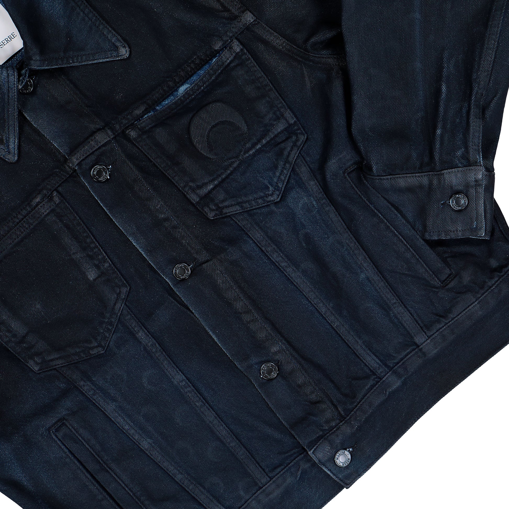 Marine Serre Trucker Jacket Black Jackets MJA063BCDEN0007-BK99 Detail View 4 | GATE