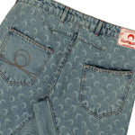 Moon Laser Denim Curved Jeans
