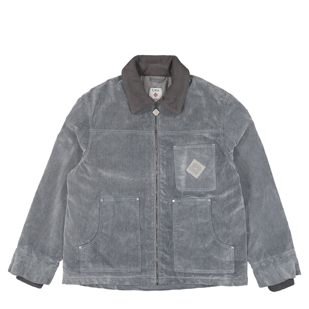 Peach Texture Denim Cargo Jacket