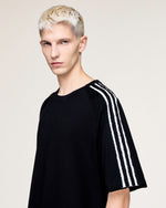 Y-3 Raw Edge 3 Stripes SS Tee Black T-Shirts KQ9793 Style Inspiration | GATE
