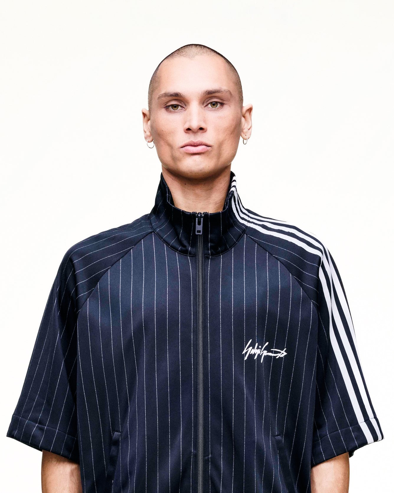 Y-3 Basketball Track Top Black Tracksuit Tops KQ9719 On Model Front View | GATE
