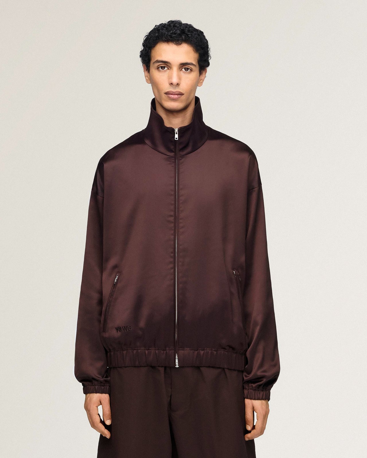 Wales Bonner x Y-3 Satin Jacket Aurora Coffee Jackets KW9238 Detail View 1 | GATE