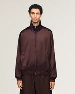Wales Bonner x Y-3 Satin Jacket Aurora Coffee Jackets KW9238 On Model Front View | GATE
