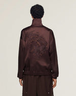 Wales Bonner x Y-3 Satin Jacket Aurora Coffee Jackets KW9238 On Model Back View | GATE
