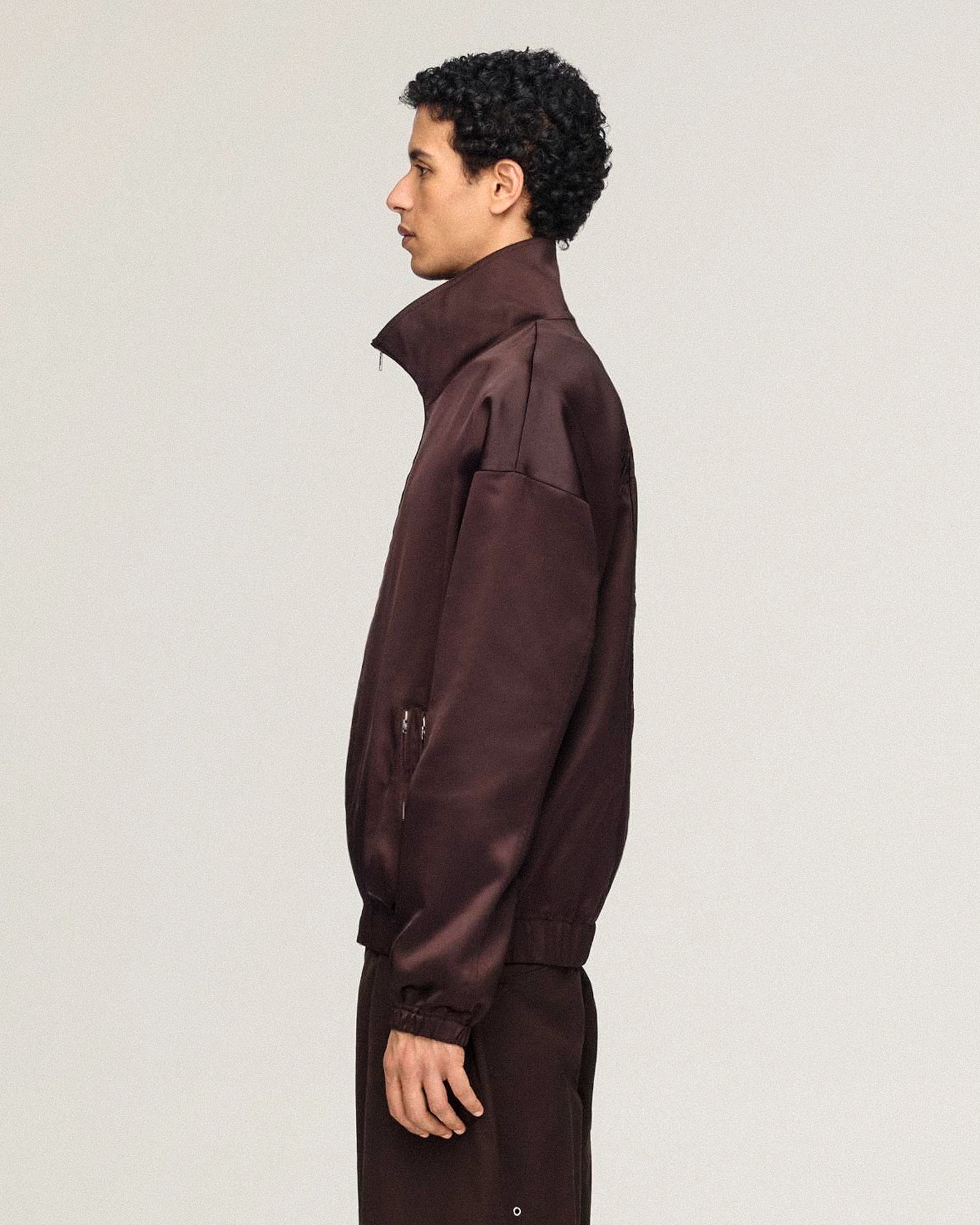 Wales Bonner x Y-3 Satin Jacket Aurora Coffee Jackets KW9238 Style Inspiration | GATE
