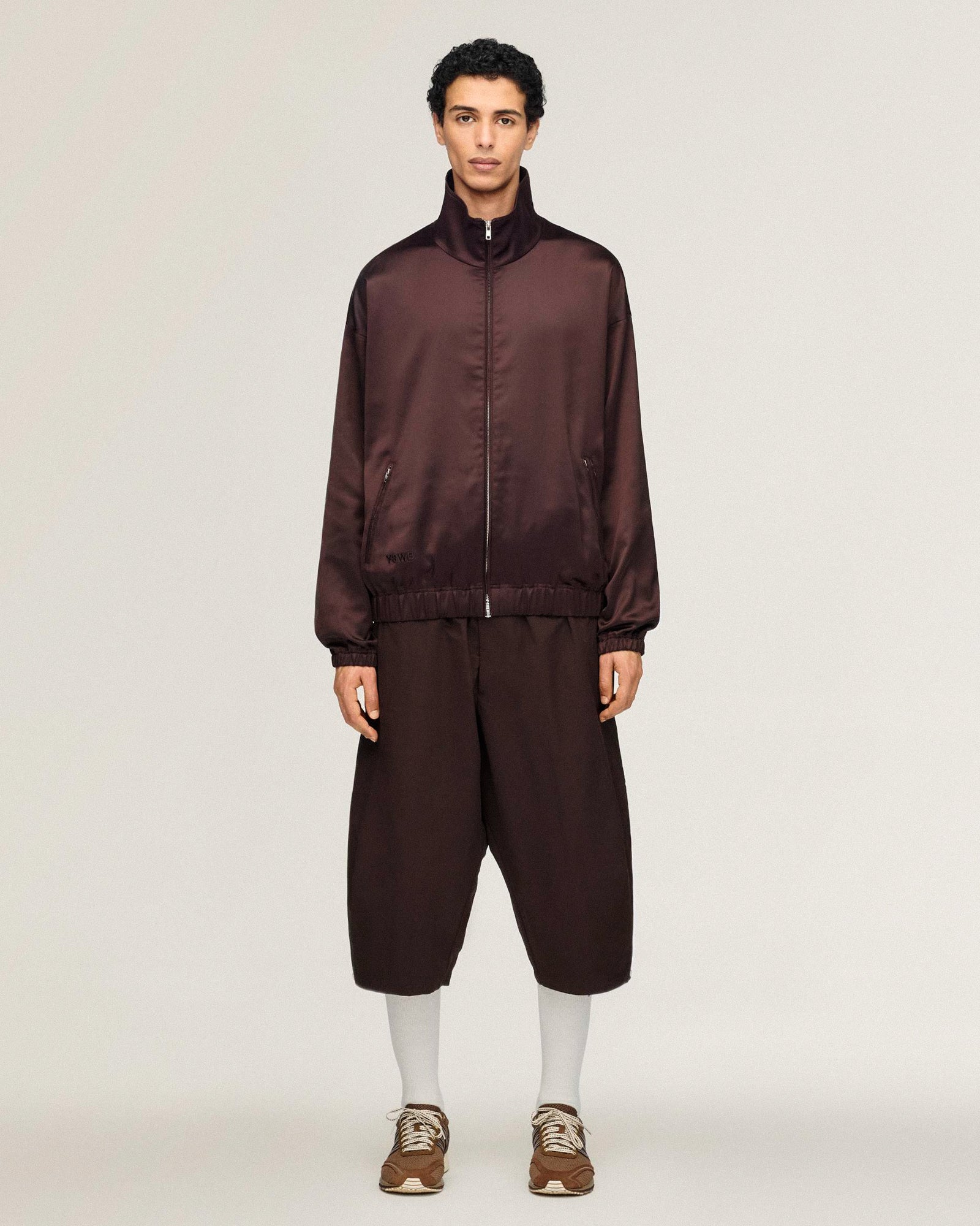 Wales Bonner x Y-3 Rip Short Aurora Coffee Shorts KS3971 On Model Front View | GATE
