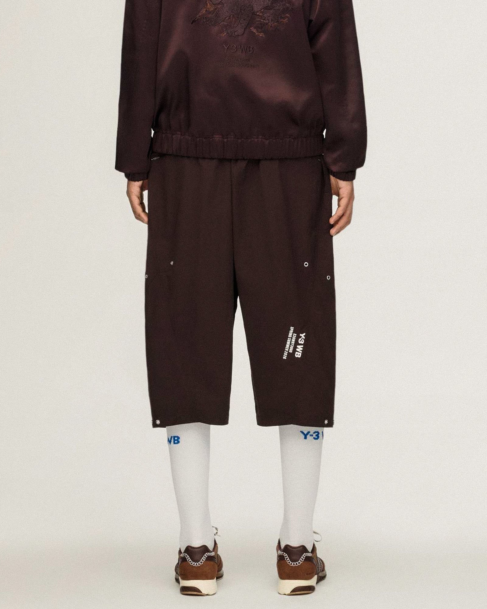 Wales Bonner x Y-3 Rip Short Aurora Coffee Shorts KS3971 On Model Back View | GATE
