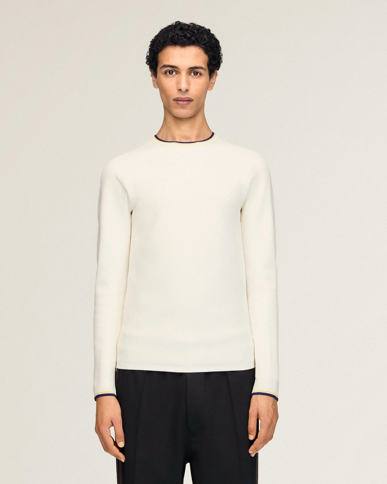 Wales Bonner x Y-3 Knit Base Top Cream White Longsleeves KS3975 Detail View 1 | GATE