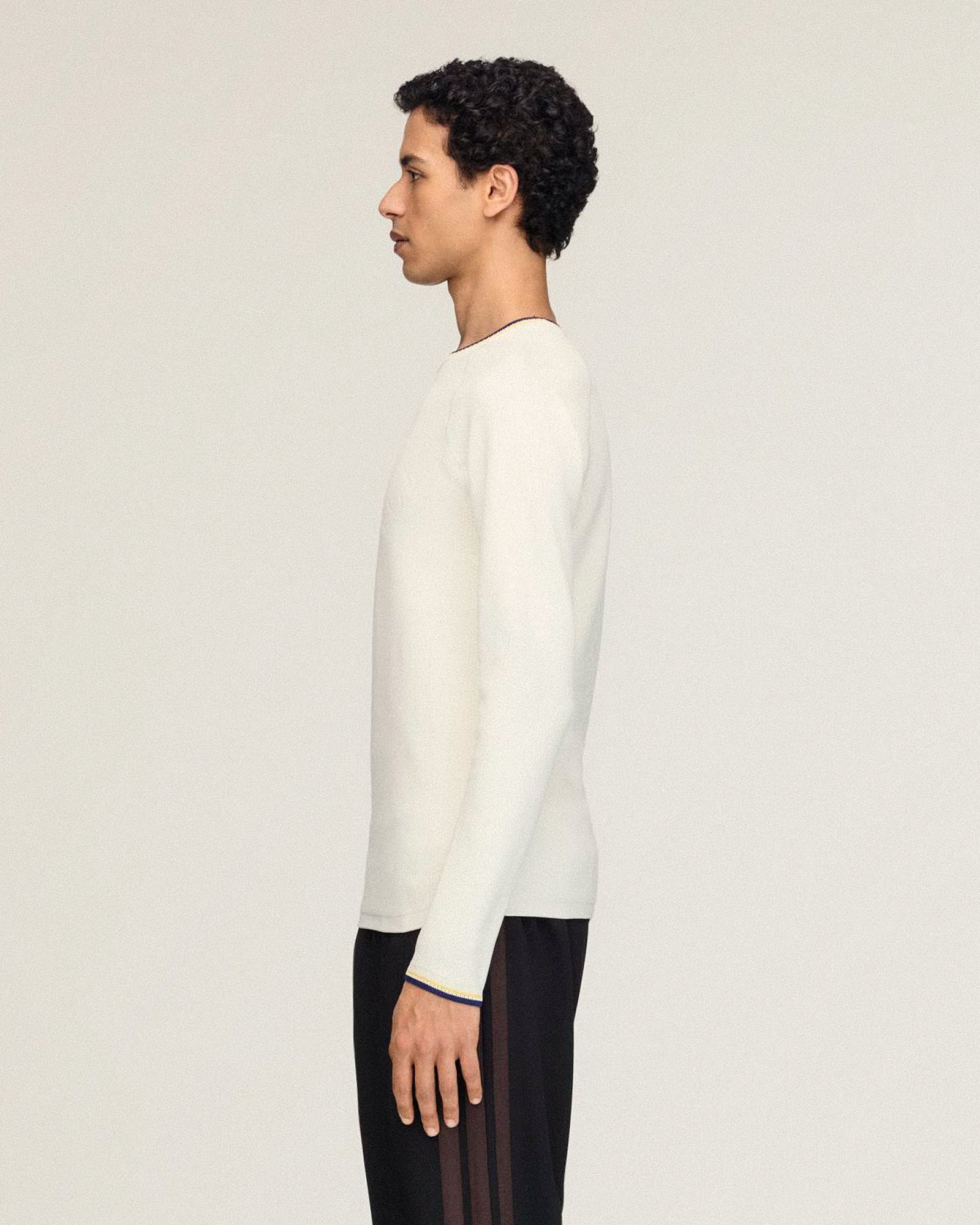 Wales Bonner x Y-3 Knit Base Top Cream White Longsleeves KS3975 Style Inspiration | GATE
