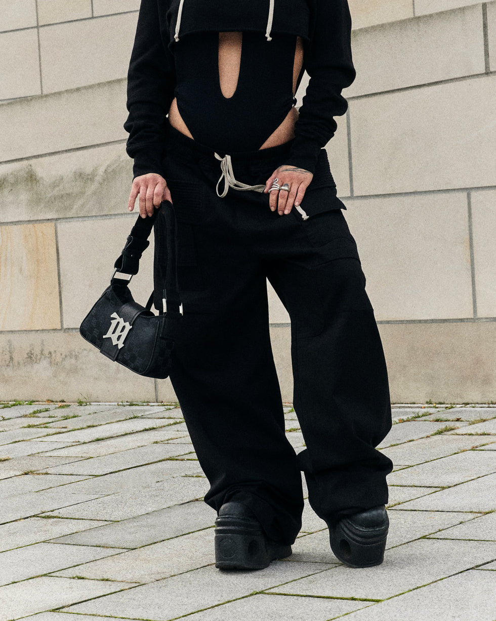 MISBHV Nylon Monogram Shouder Bag Small Black Detail view 1 | Gate