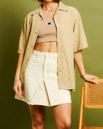 Casablanca Monogram Jacquard Denim Skirt Beige Detail view 2 | Gate