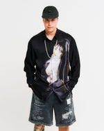 Yohji Yamamoto Homme A-Female Design Momme Normal Shirt Black Detail view 2 | Gate