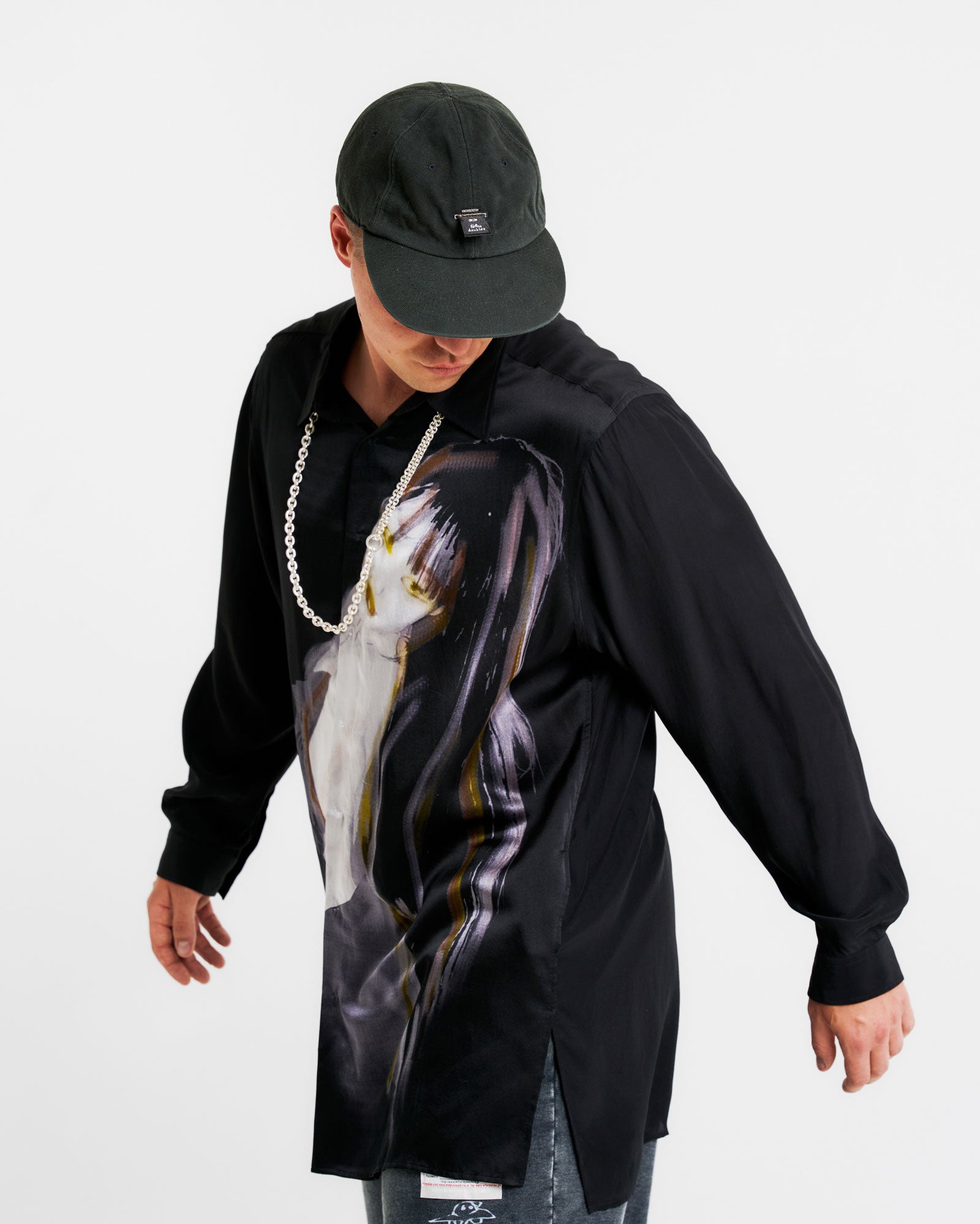 Yohji Yamamoto Homme A-Female Design Momme Normal Shirt Black Detail view 3 | Gate