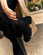 Rombaut Boccaccino II Boot Black Beyond Leather Boots CO-B-001 On Model Front View | GATE