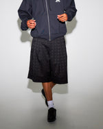 Marine Serre Moon Diamond Jacquard Double Waisted Shorts Black Detail view 2 | Gate