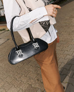 MISBHV Uptown Bowling Bag Black Shoulder Bags 250A402 On Model Front View | GATE