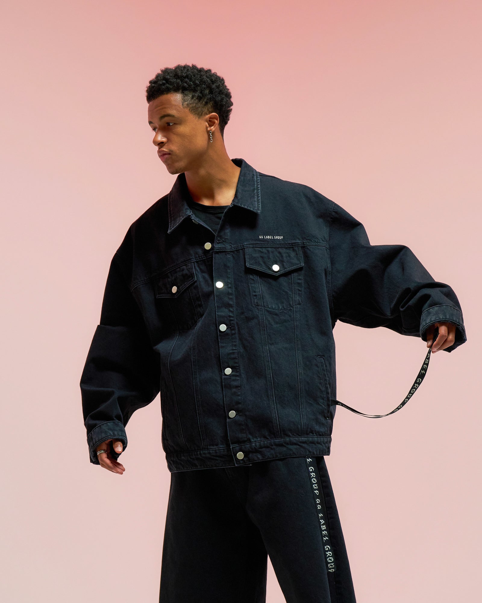 44 Label Group Denim Jacket Black Denim Tex 4 Black Detail view 2 | Gate