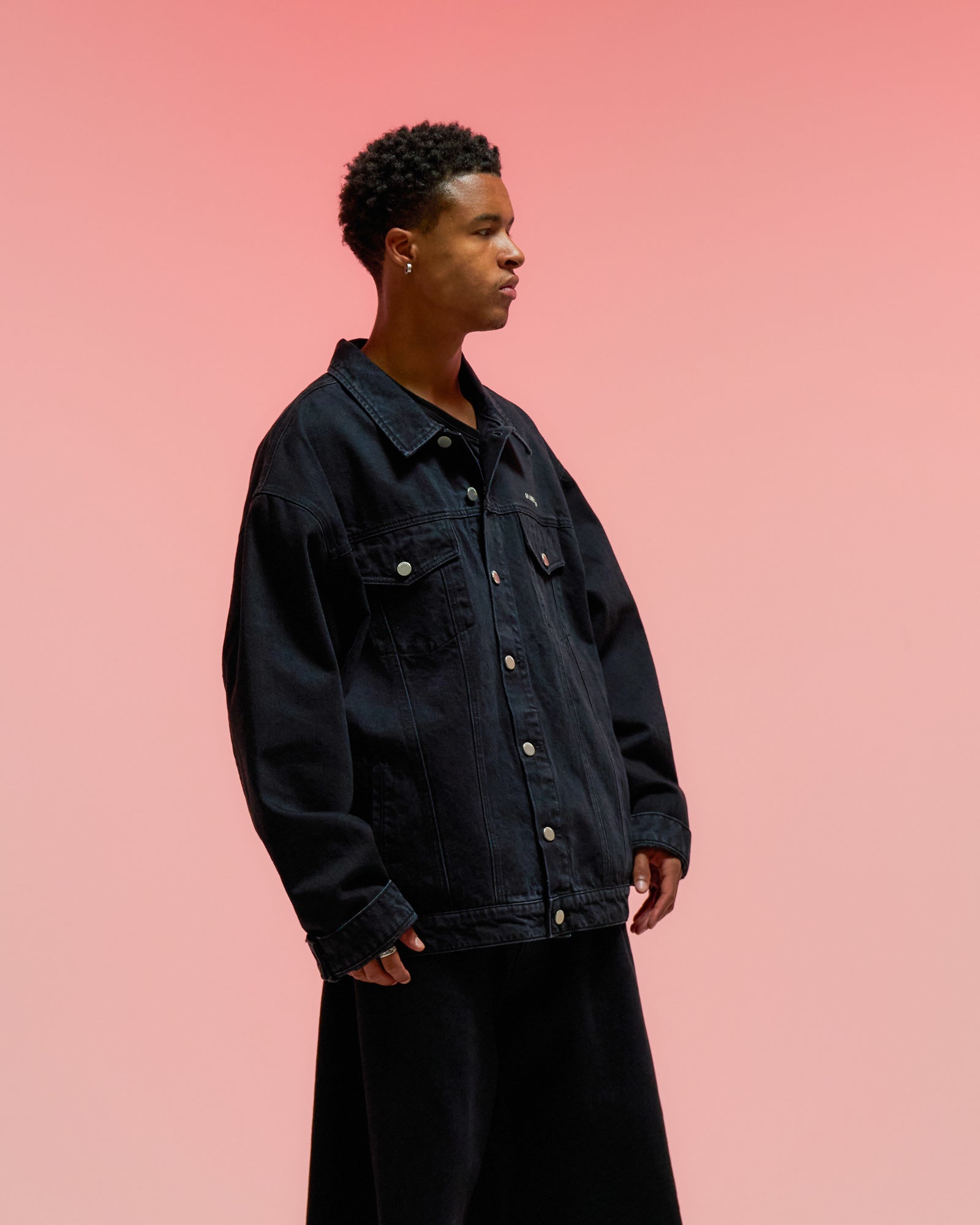 44 Label Group Denim Jacket Black Denim Tex 4 Black Detail view 3 | Gate