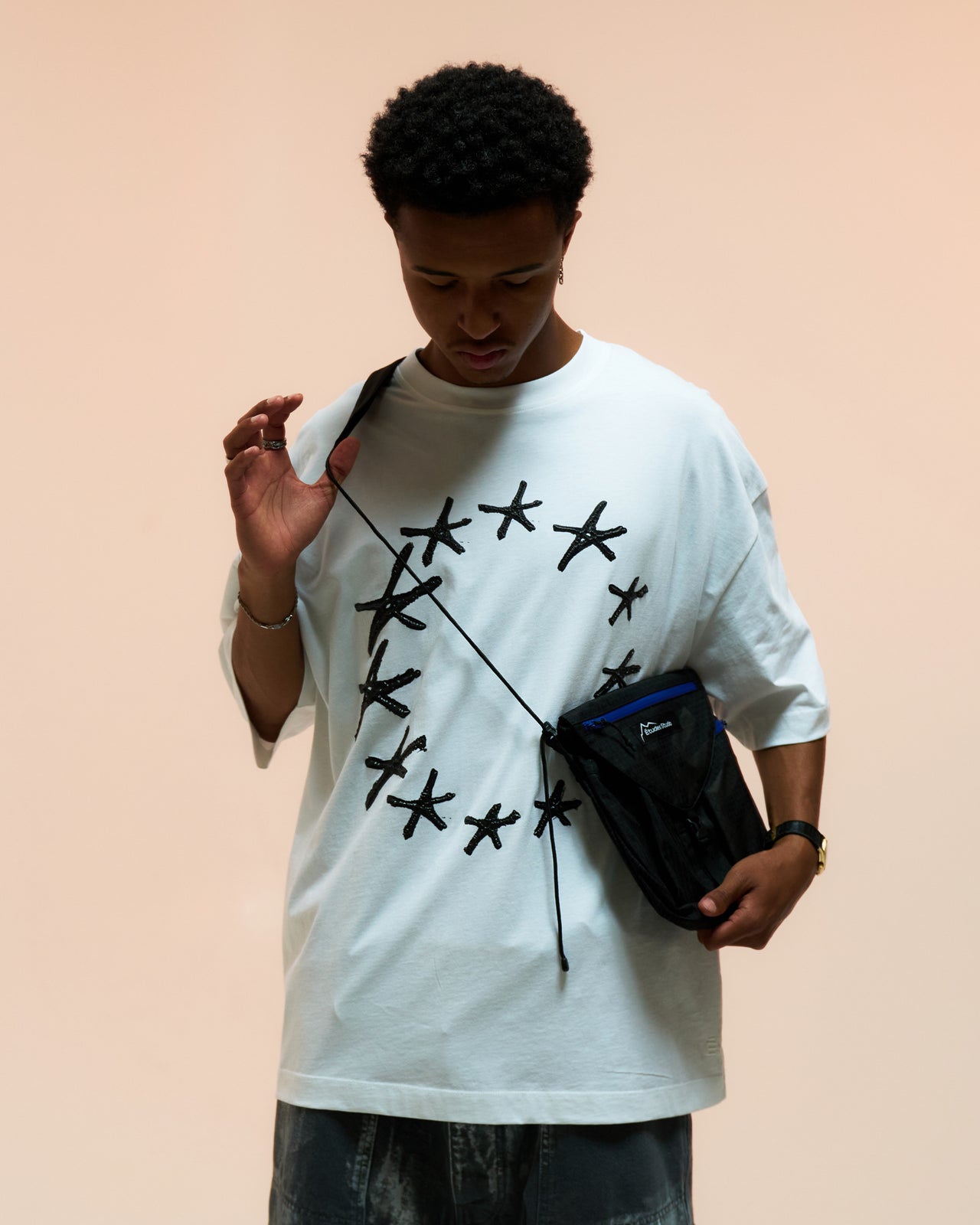 Études Studio Relax T-Shirt Stars White Detail view 1 | Gate