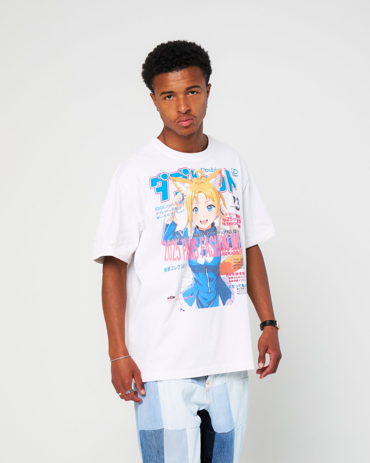 Doublet Anime Print T-Shirt White Detail view 1 | Gate