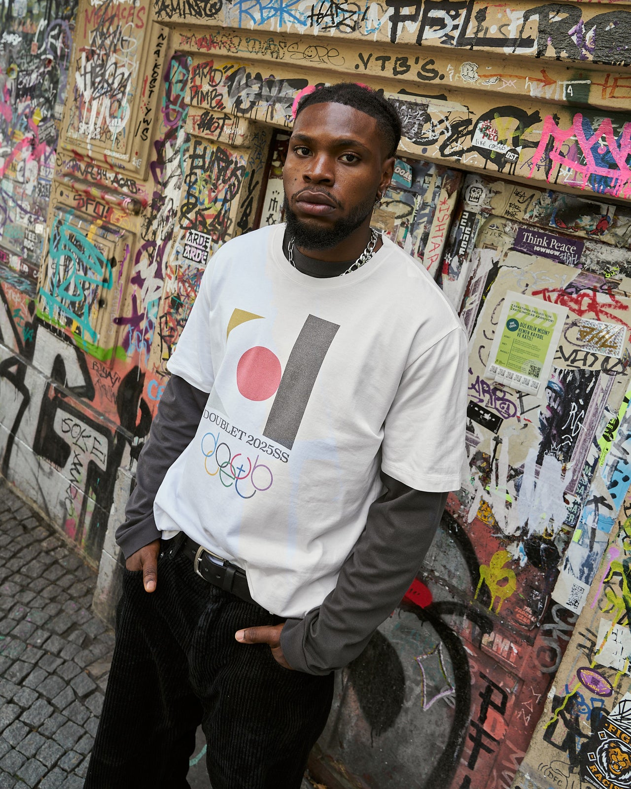 Doublet Doublet2025SS Logo T-Shirt White Detail view 1 | Gate