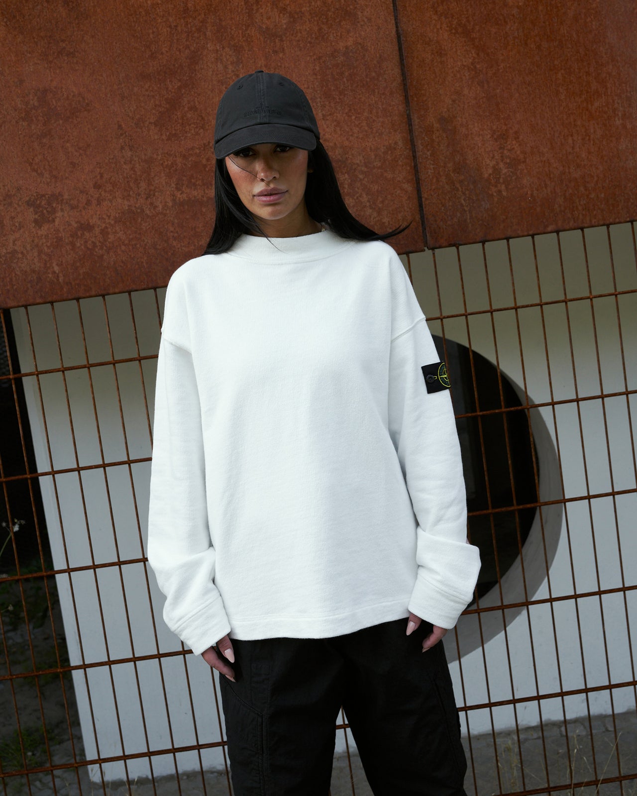 Stone Island Crater Neck Sweatshirt With Archive Inspired Prints Natural Knitwear K2S156100001-S00T2 V0099 Detail View 1 | GATE