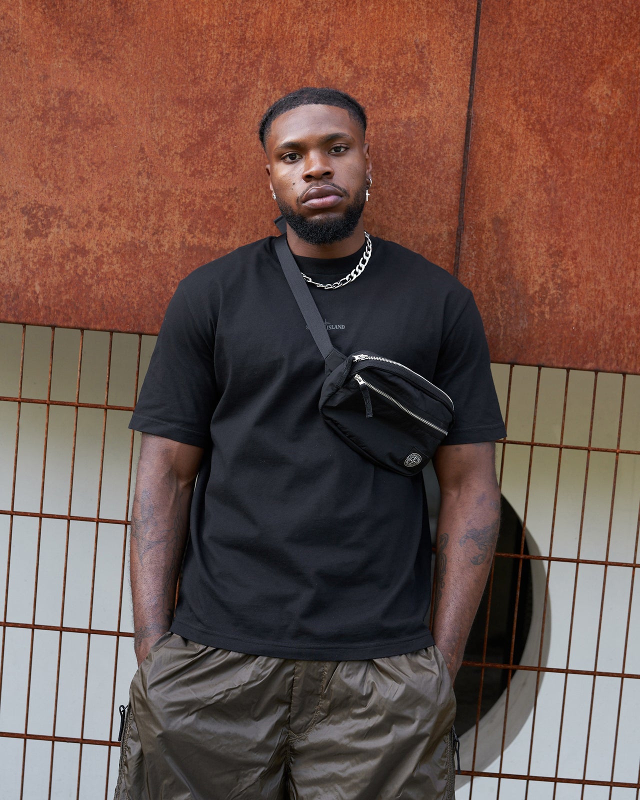 Stone Island SS T-Shirt With Industrial Print Black T-Shirt K2S152100037-S0241 V0029 Detail View 1 | Gate