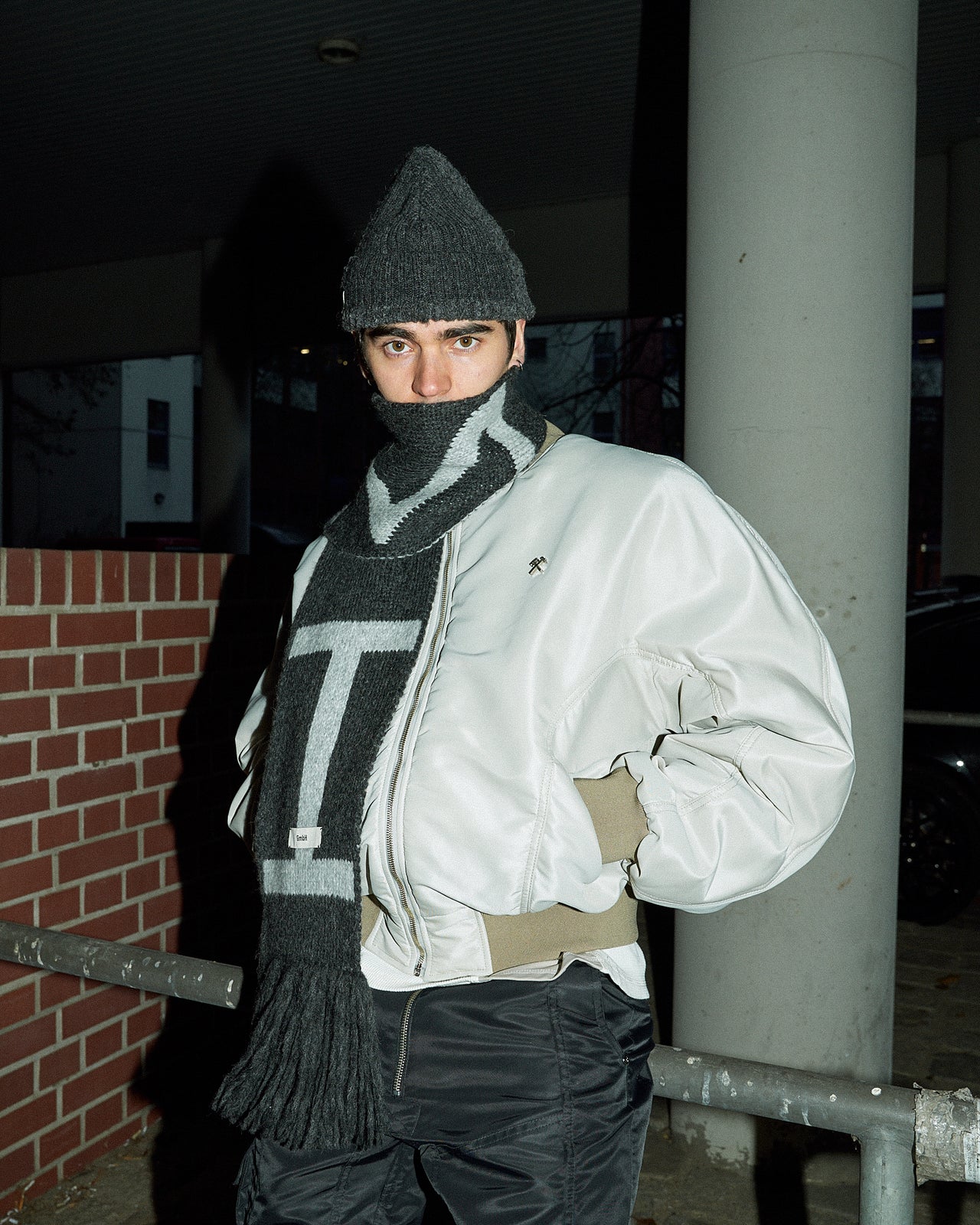 GmbH Bomber Jacket Light Grey Jackets Charles Detail View 1 | GATE