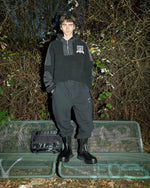 GmbH Fleece Half-Zip W Patches Black Sweatshirts Mathis On Model Front View | GATE
