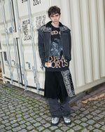 PDF Cape Jacket Black Wash Jackets DFM09027DF119WHBLK On Model Back View | GATE
