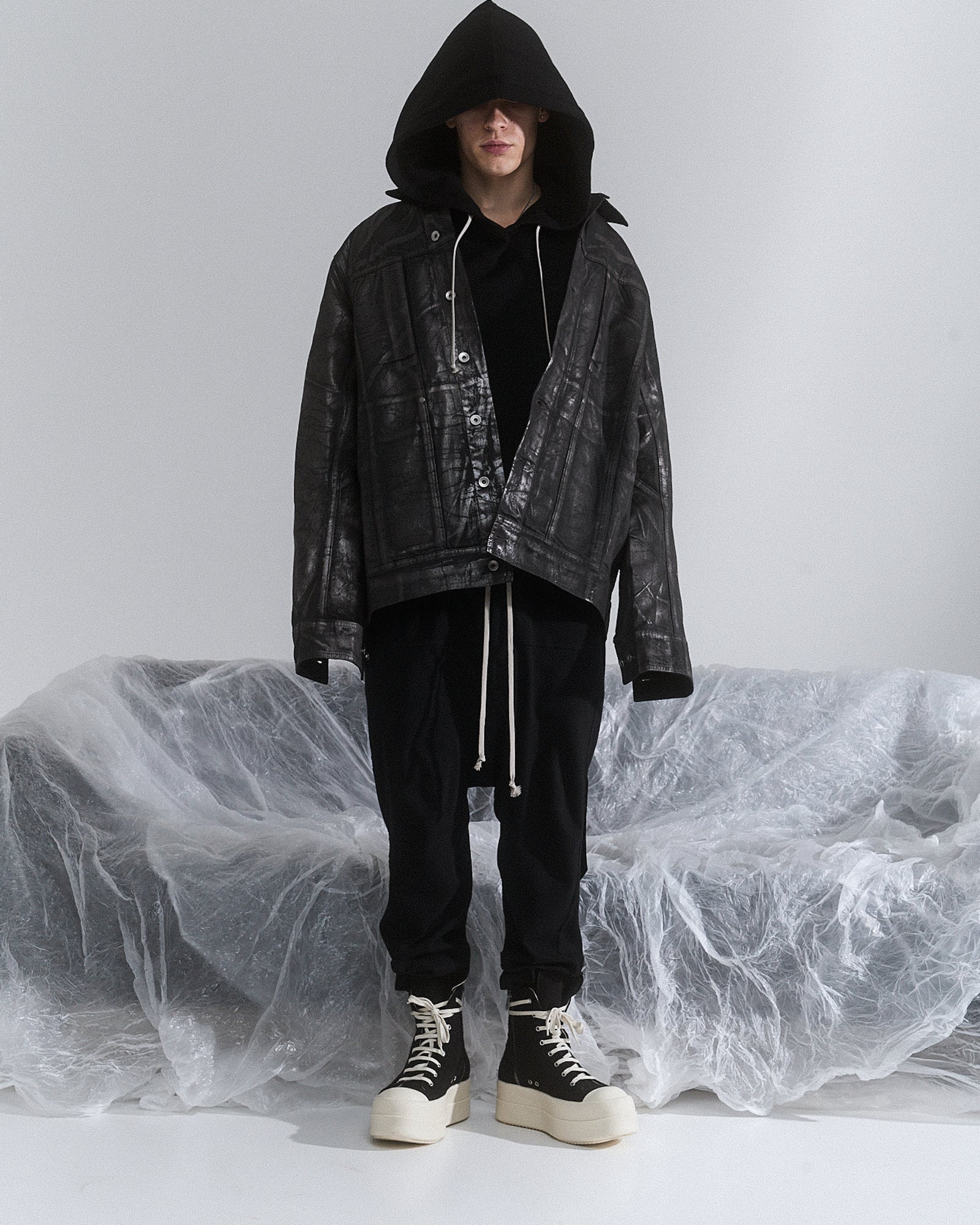 Rick Owens Lido Worker Jacket Bronze Jackets DU02E7752 BZMC 94 On Model Front View | GATE
