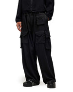 Y-3 Refined Wool Cargo Pants Black Cargo Pants IW7453 On Model Front View | GATE