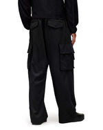 Y-3 Refined Wool Cargo Pants Black Cargo Pants IW7453 On Model Back View | GATE