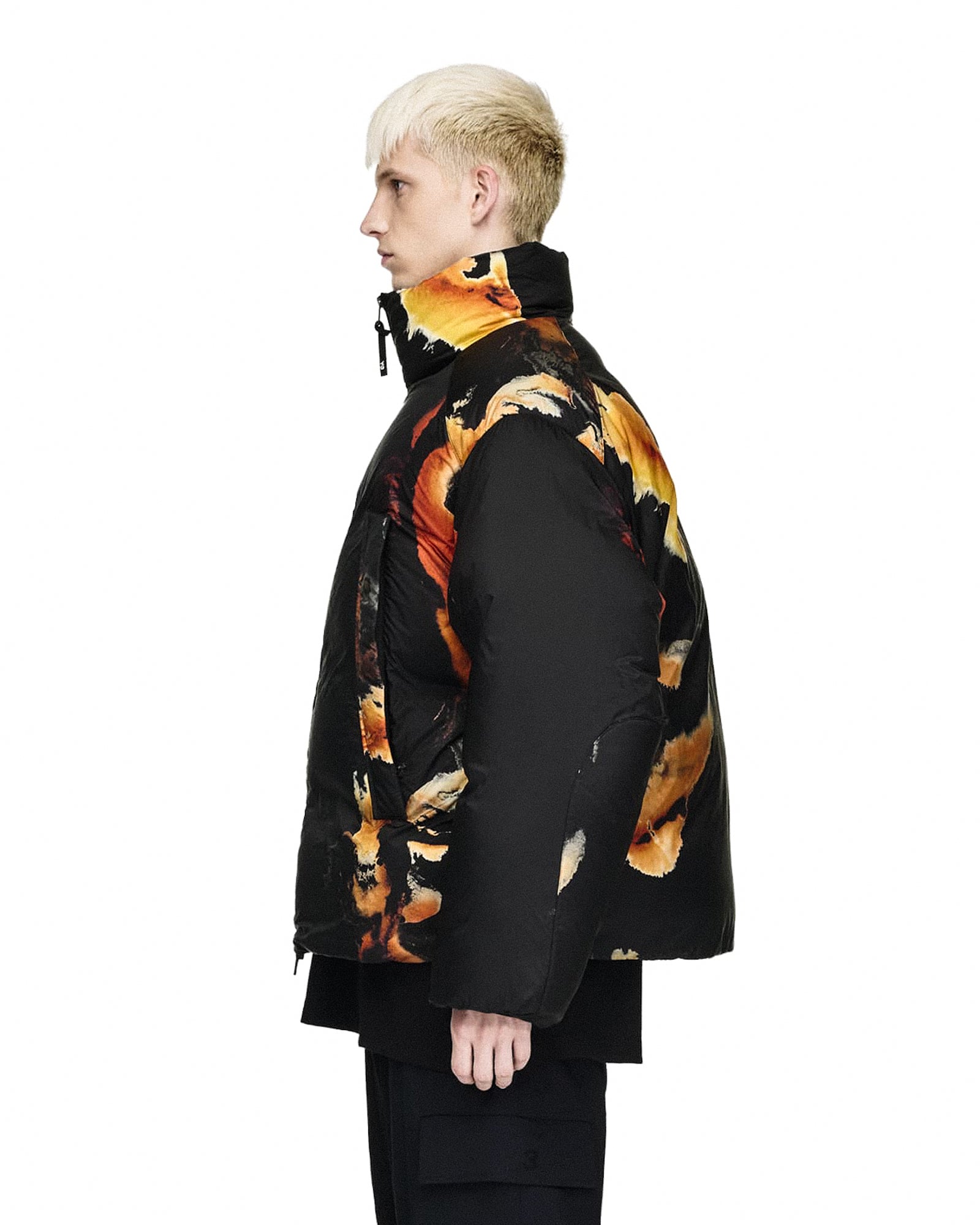 Y-3 M AOP Puffer Jacket Black Puffer Jacket KA2364 Style Inspiration | GATE