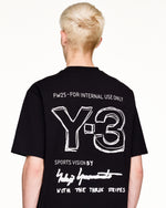 Y-3 M Merch SS Tee Black T-Shirts KB2608 On Model Back View | GATE
